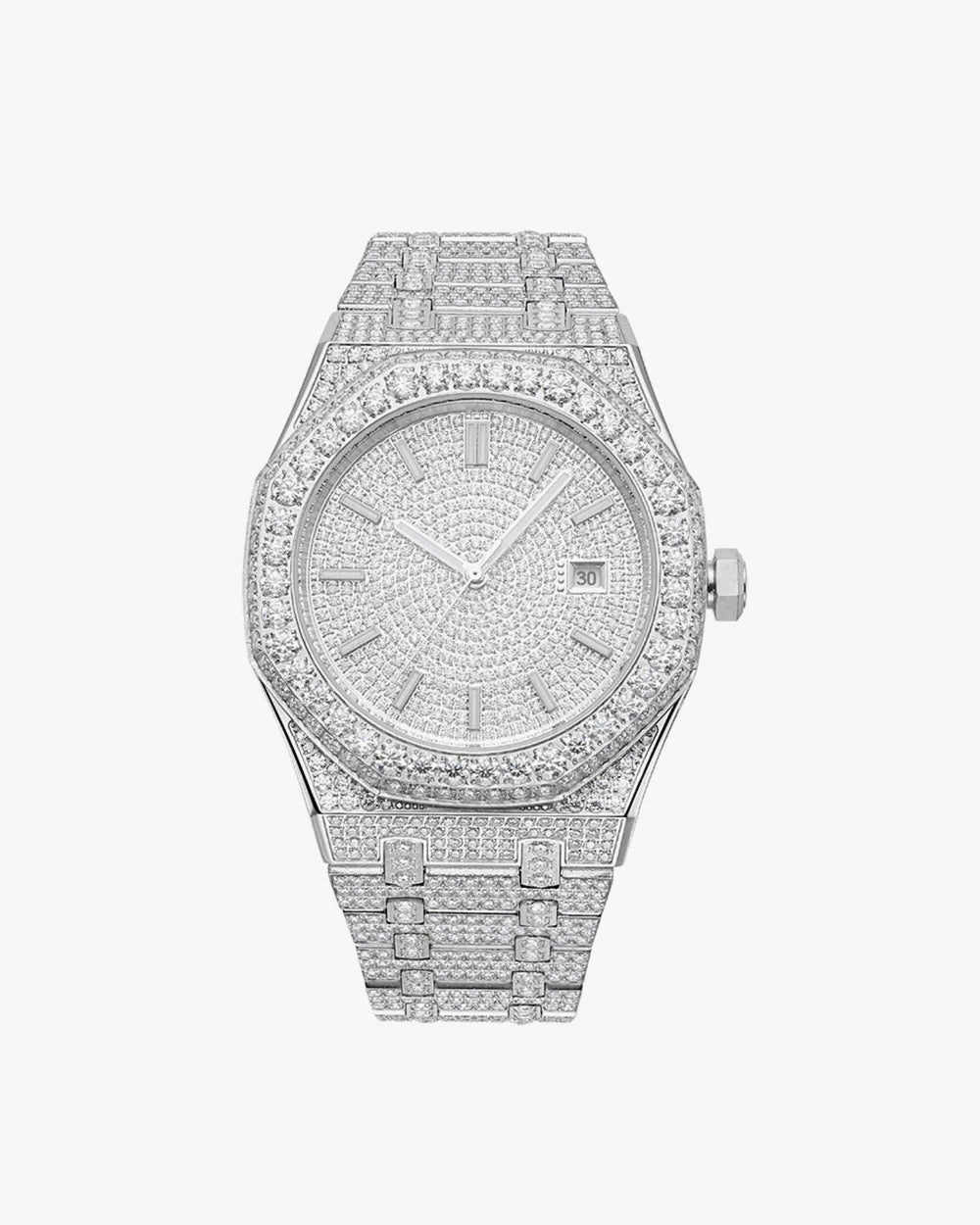 BUST DOWN MOISSANITE WATCH | 44MM | 14K WHITE GOLD