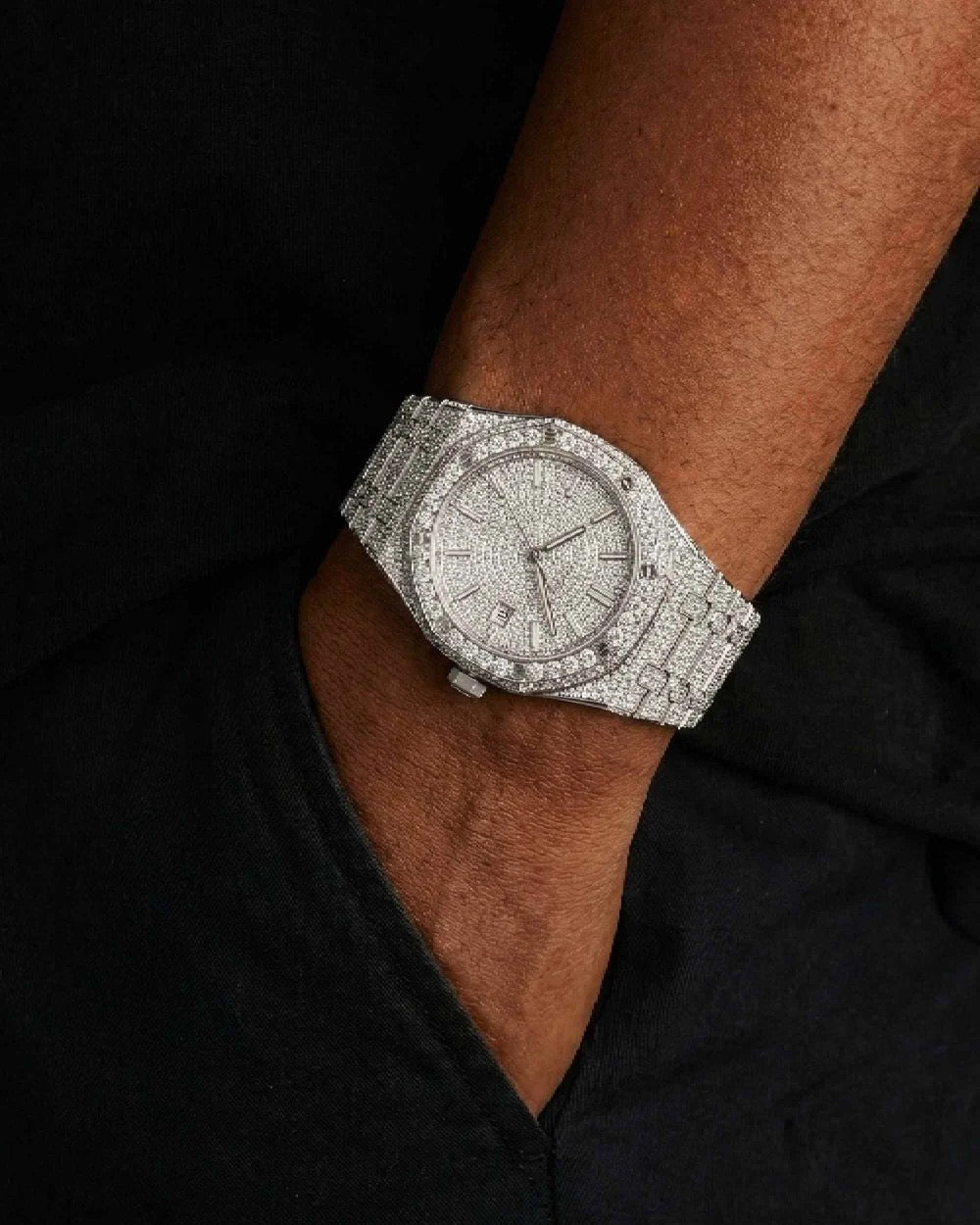 BUST DOWN MOISSANITE WATCH | 44MM | 14K WHITE GOLD