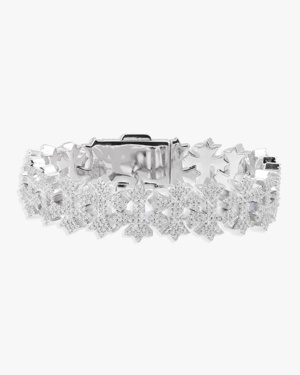 16MM MOISSANITE CROSS LINK BRACELET 14K