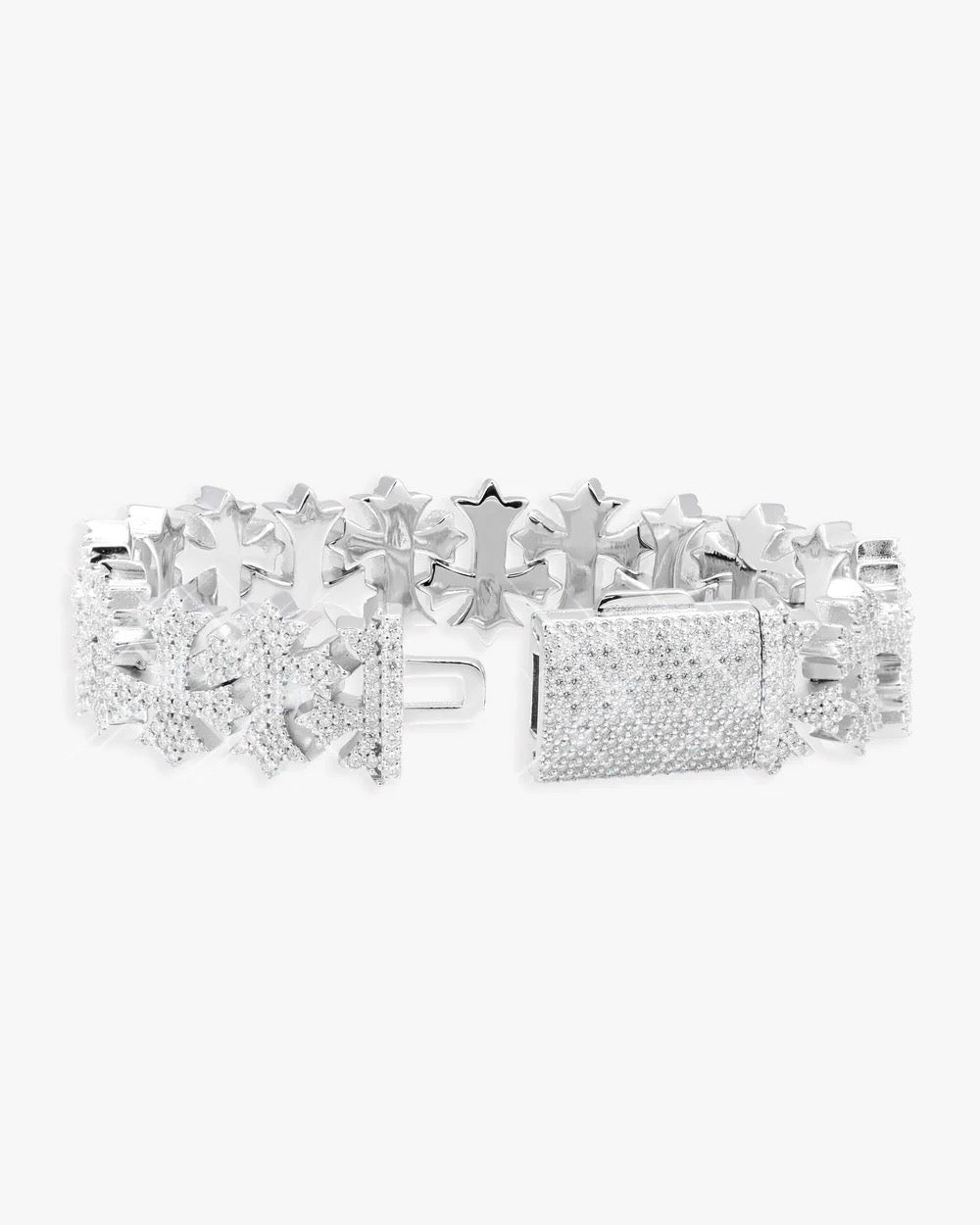 16MM MOISSANITE CROSS LINK BRACELET 14K