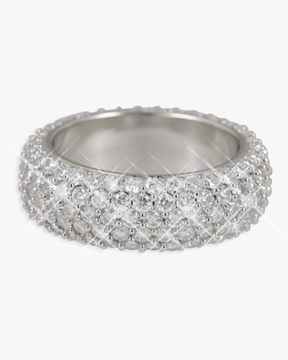 MOISSANITE 5-ROW BAND RING 14K GOLD