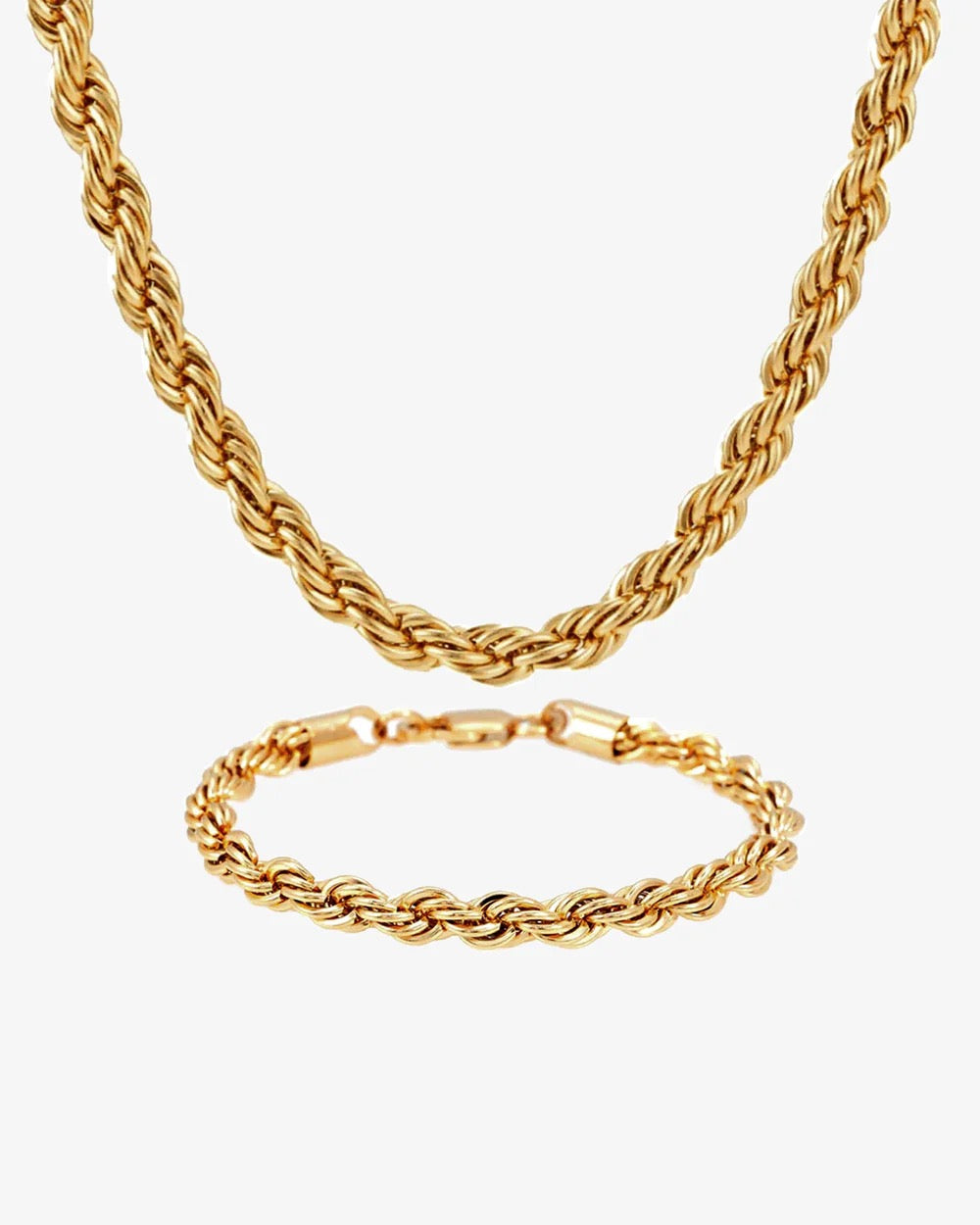 6MM ROPE CHAIN AND BRACELET BUNDLE 14K GOLD