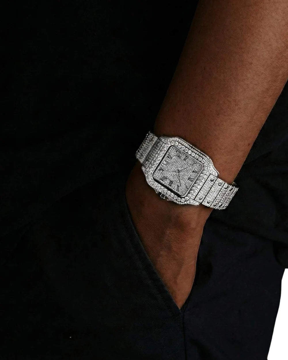 MEN'S VVS MOISSANITE WATCH | 42MM | 16CT BUST DOWN | 14K WHITE GOLD