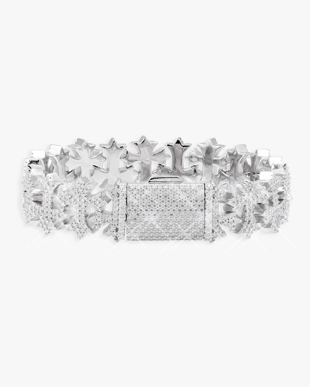 16MM MOISSANITE CROSS LINK BRACELET 14K