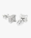 6MM MOISSANITE SQUARE CLUSTER EARRINGS 14K GOLD