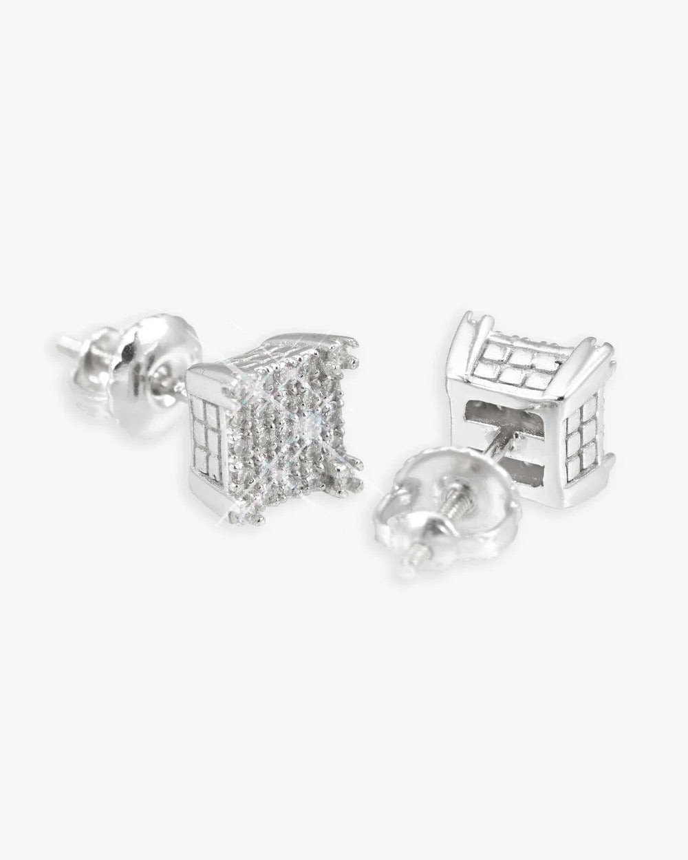 6MM MOISSANITE SQUARE CLUSTER EARRINGS 14K GOLD