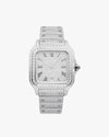 MEN'S VVS MOISSANITE WATCH | 42MM | 16CT BUST DOWN | 14K WHITE GOLD